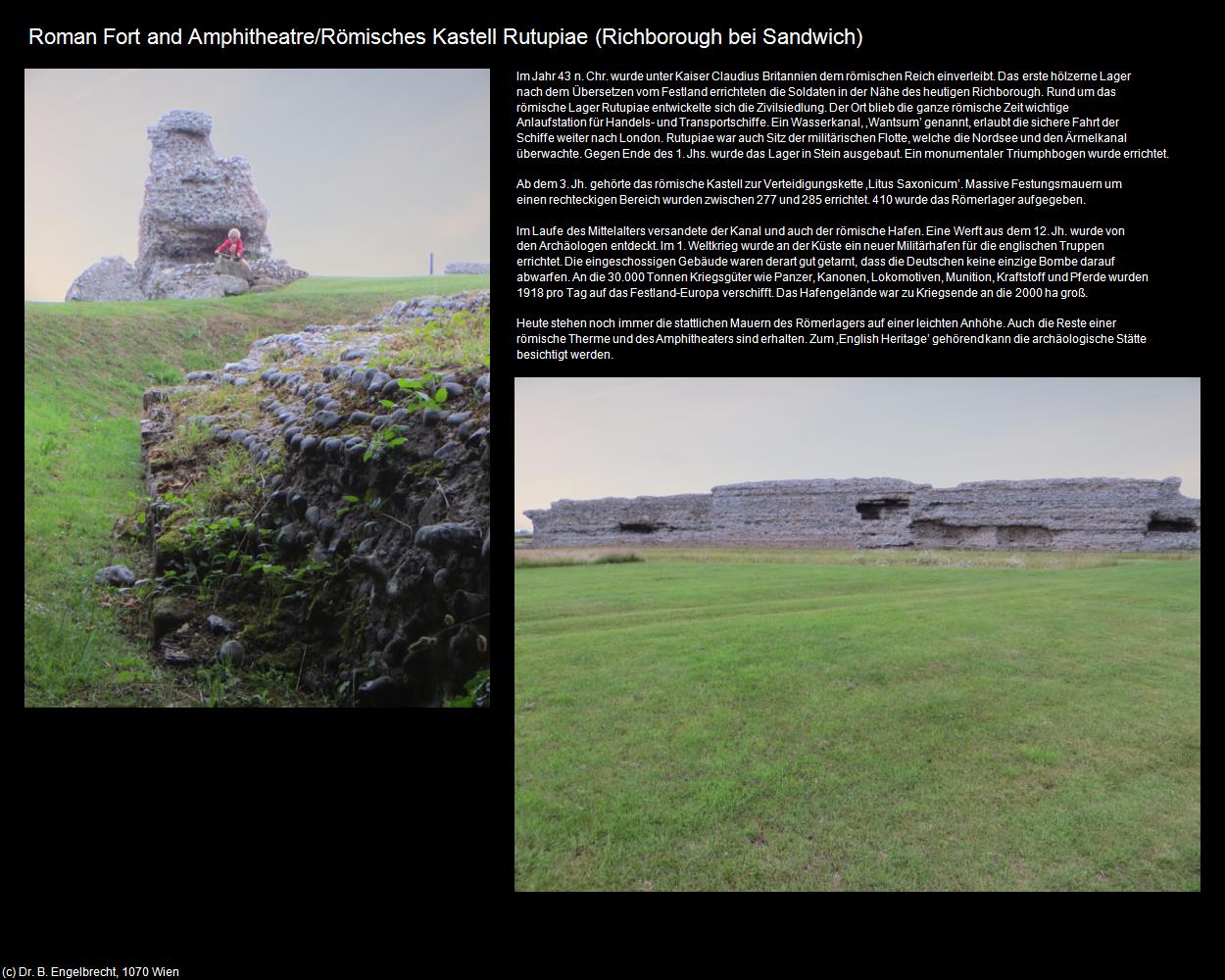 Roman Fort and Amphitheatre/Römisches Kastell  (Richborough bei Sandwich, England) in Kulturatlas-ENGLAND und WALES