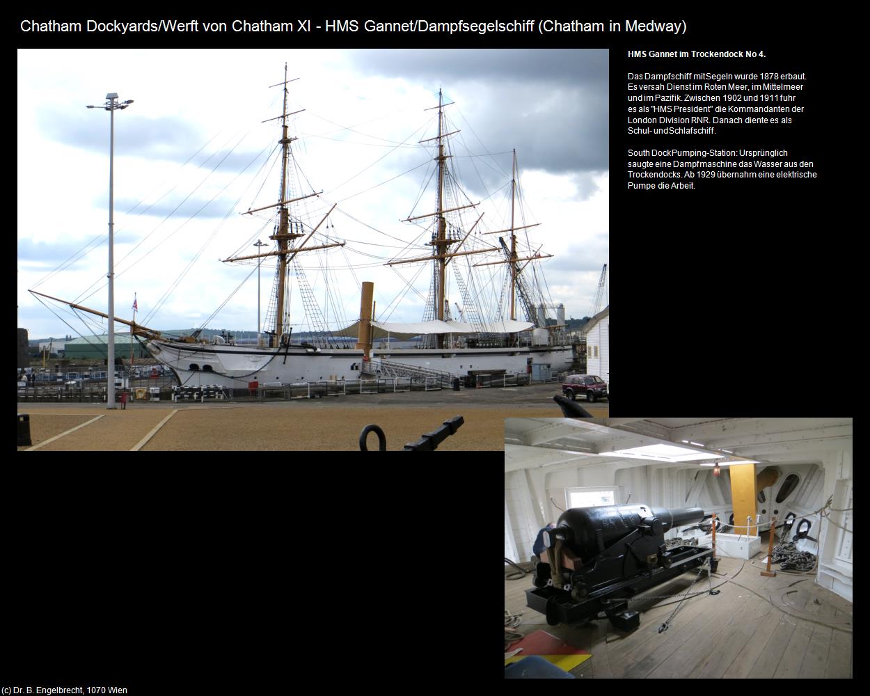 HMS Gannet/Dampfsegelschiff (Chatham in Medway, England) in Kulturatlas-ENGLAND und WALES