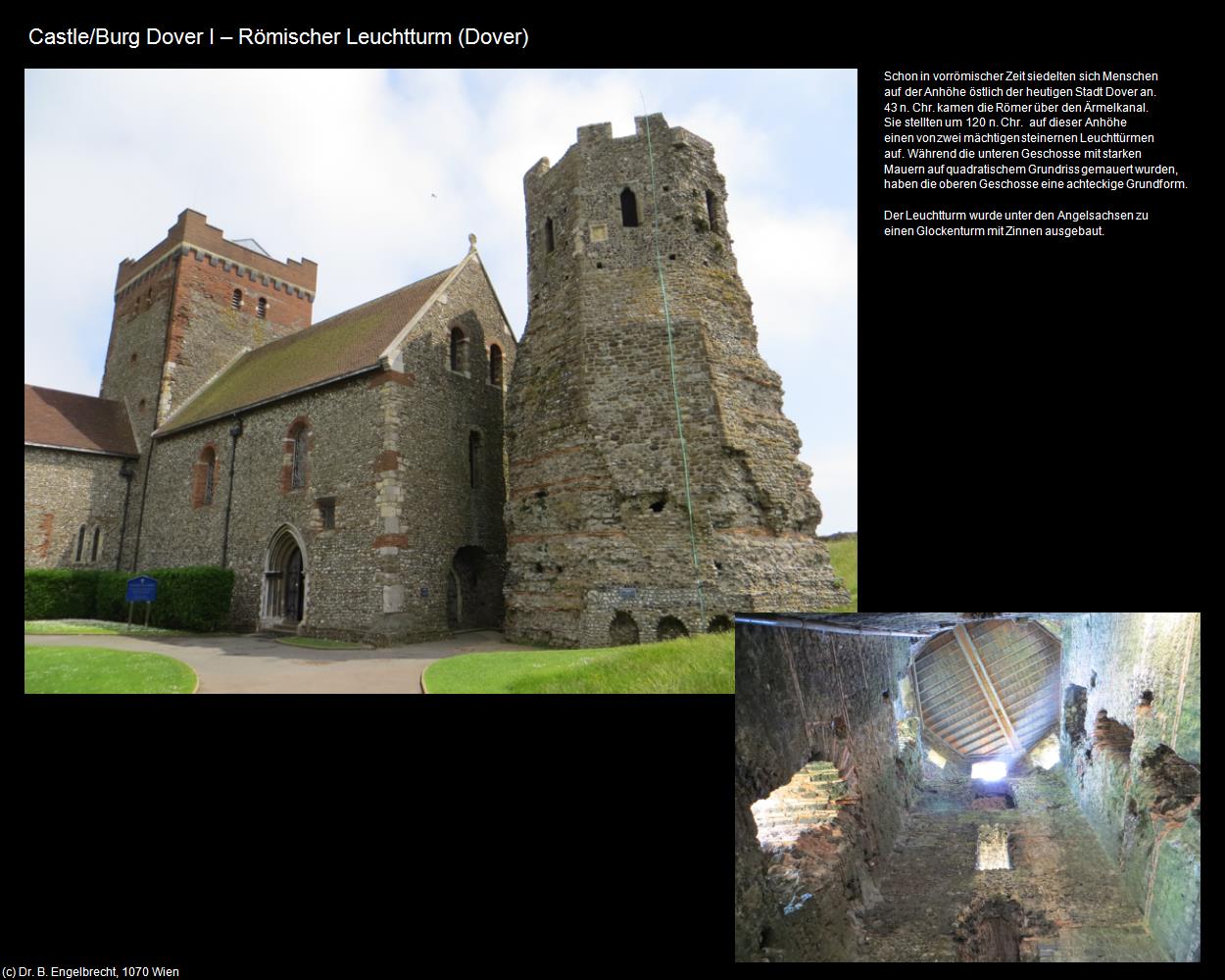 Castle/Burg Dover I - Römischer Leuchtturm  (Dover, England) in Kulturatlas-ENGLAND und WALES