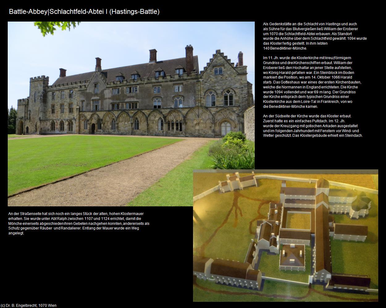 Battle-Abbey|Schlachtfeld-Abtei I  (Battle bei Hastings, England) in Kulturatlas-ENGLAND und WALES