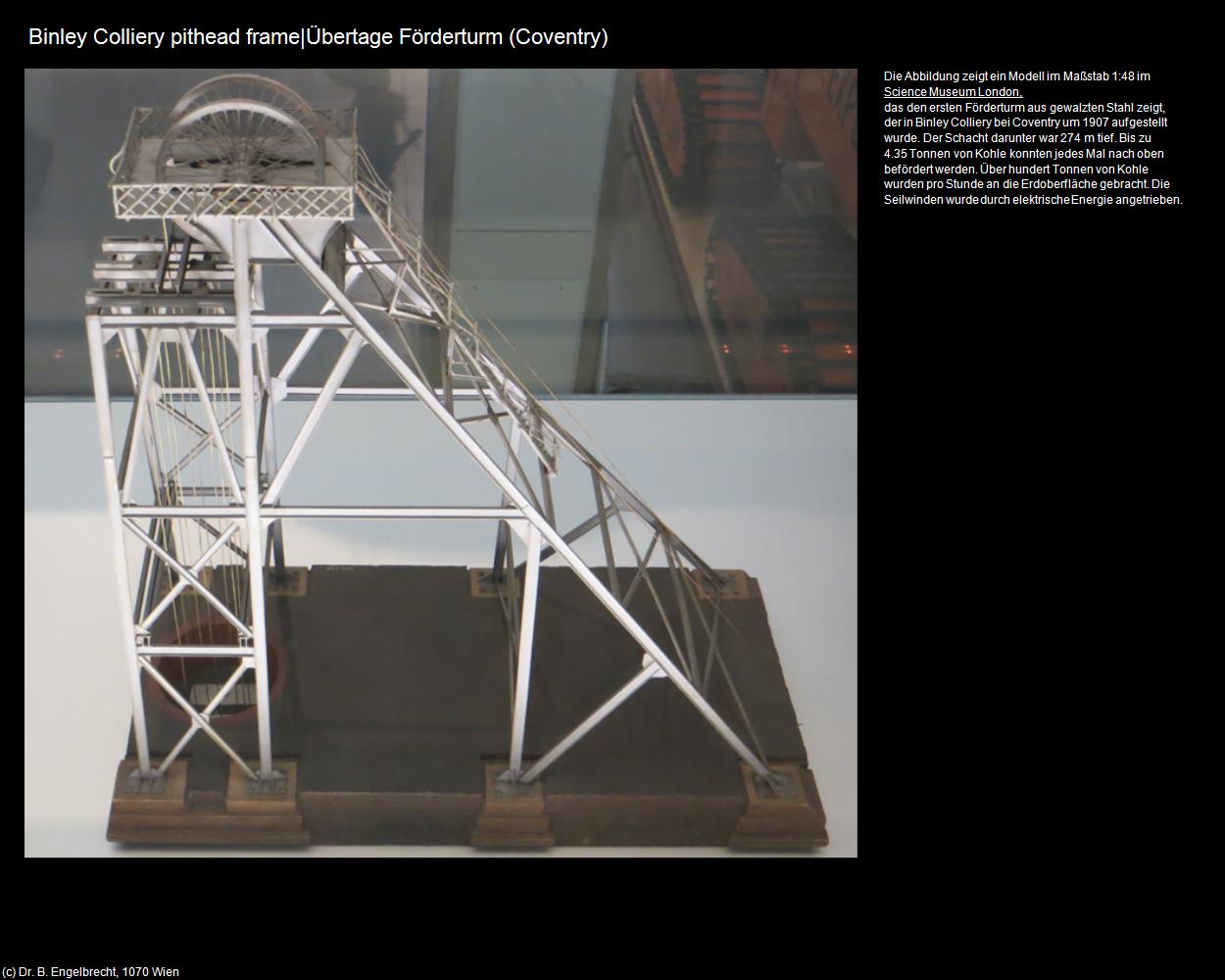 Binley Colliery pithead frame|Übertage Förderturm (Coventry, England      ) in Kulturatlas-ENGLAND und WALES(c)B.Engelbrecht
