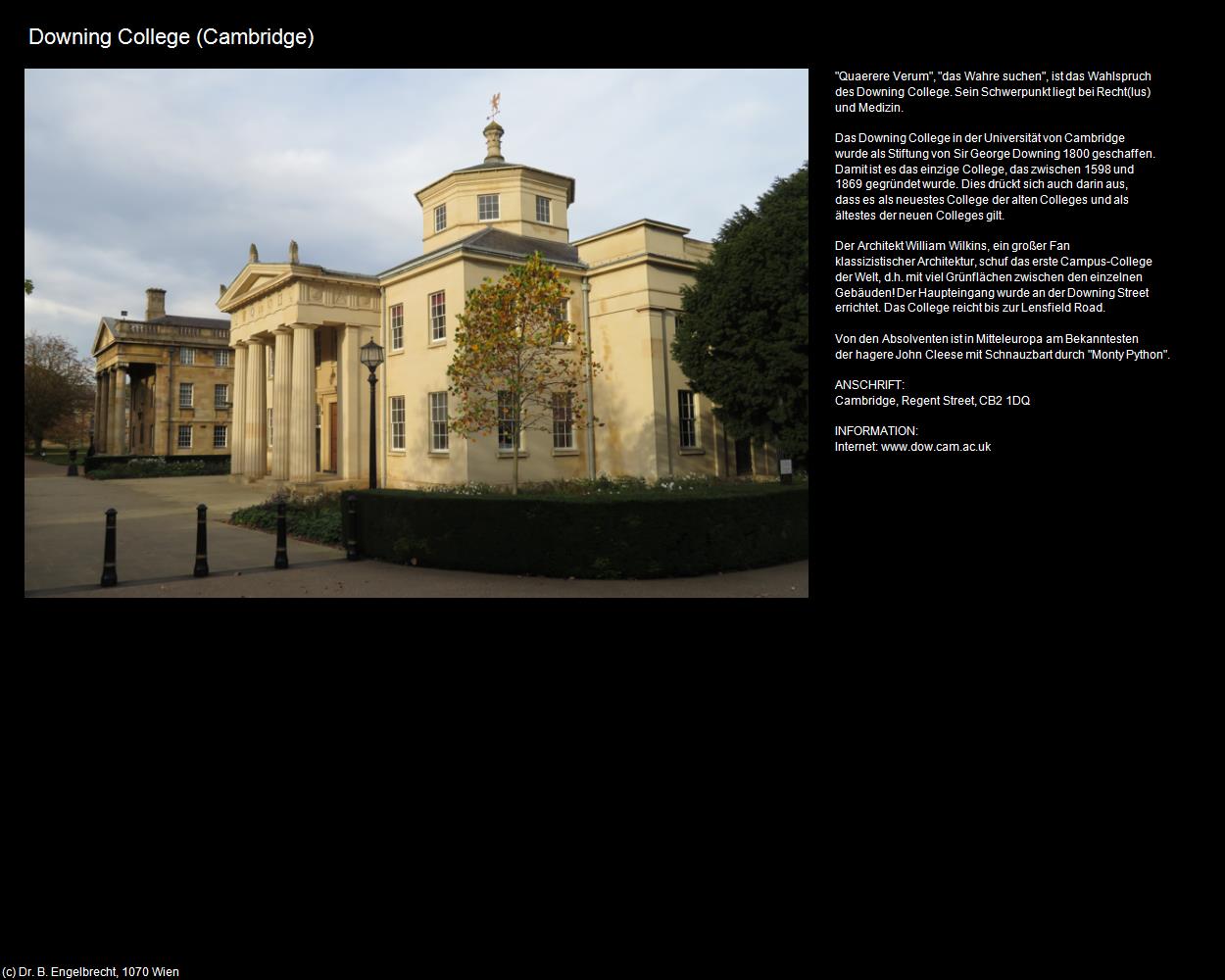 Downing College              (Cambridge, England) in Kulturatlas-ENGLAND und WALES
