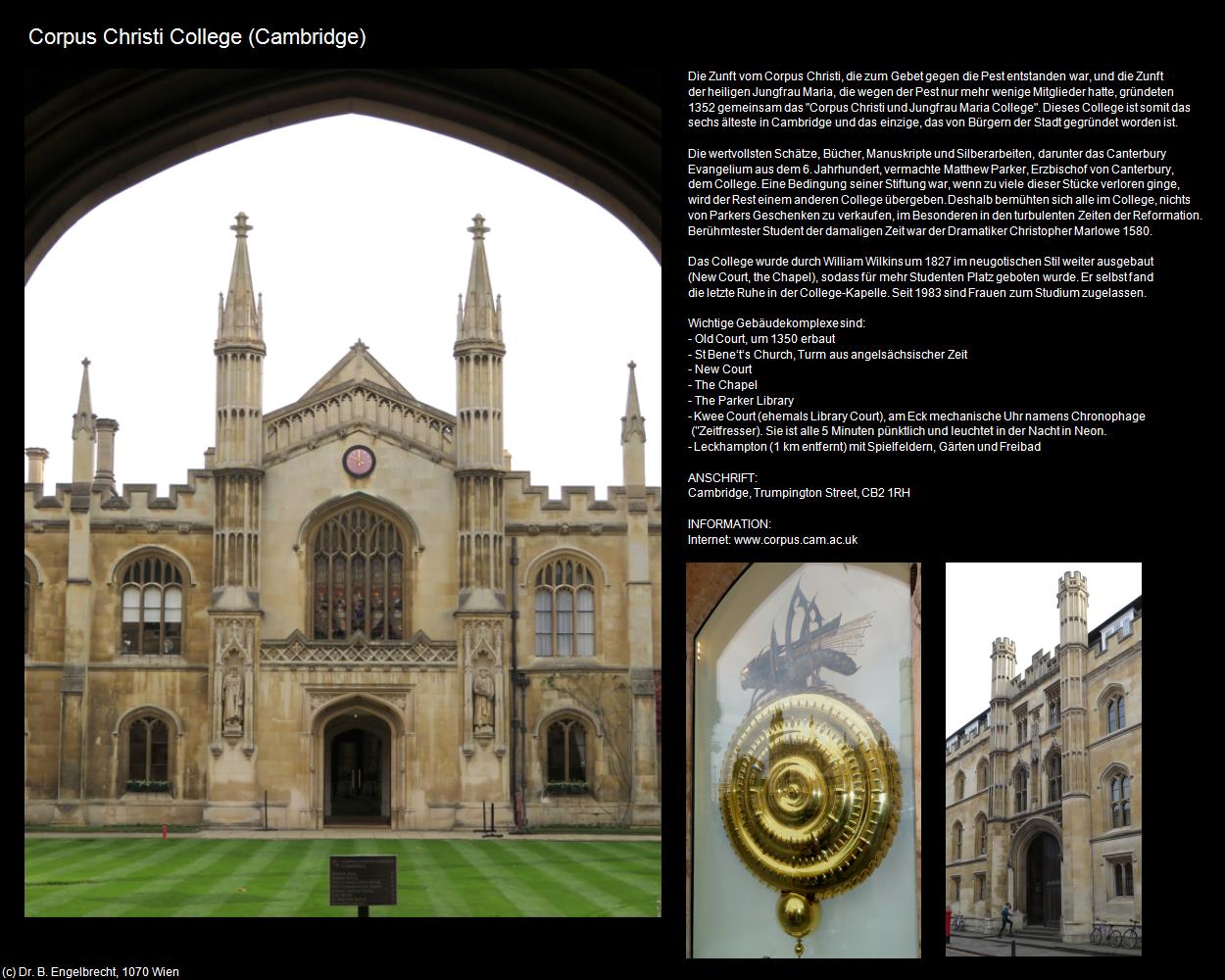 Corpus Christi College (Cambridge, England) in Kulturatlas-ENGLAND und WALES