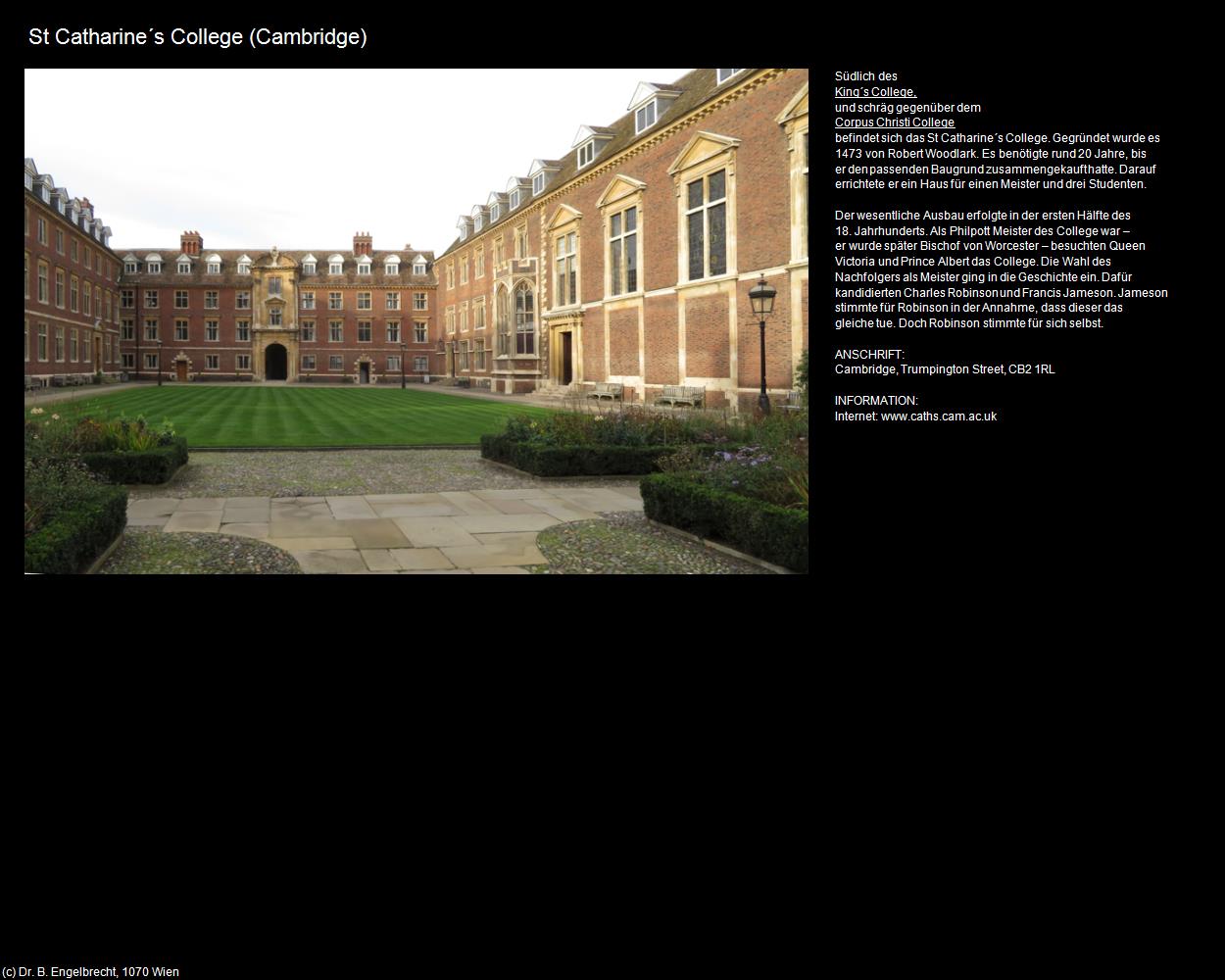 St Catharine‘s College (Cambridge, England) in Kulturatlas-ENGLAND und WALES(c)B.Engelbrecht