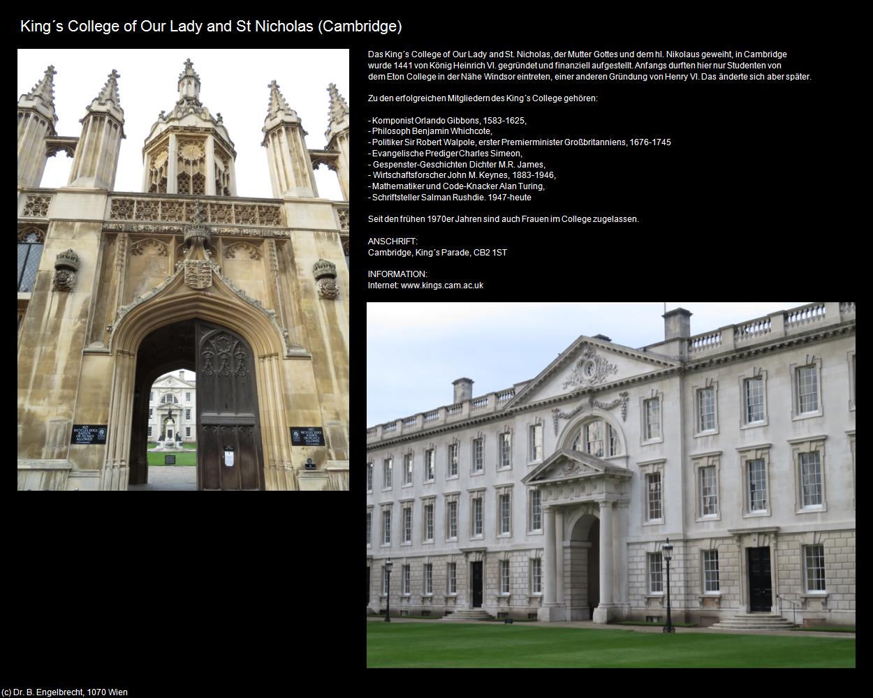 King‘s College of Our Lady and St Nicholas (Cambridge, England) in Kulturatlas-ENGLAND und WALES