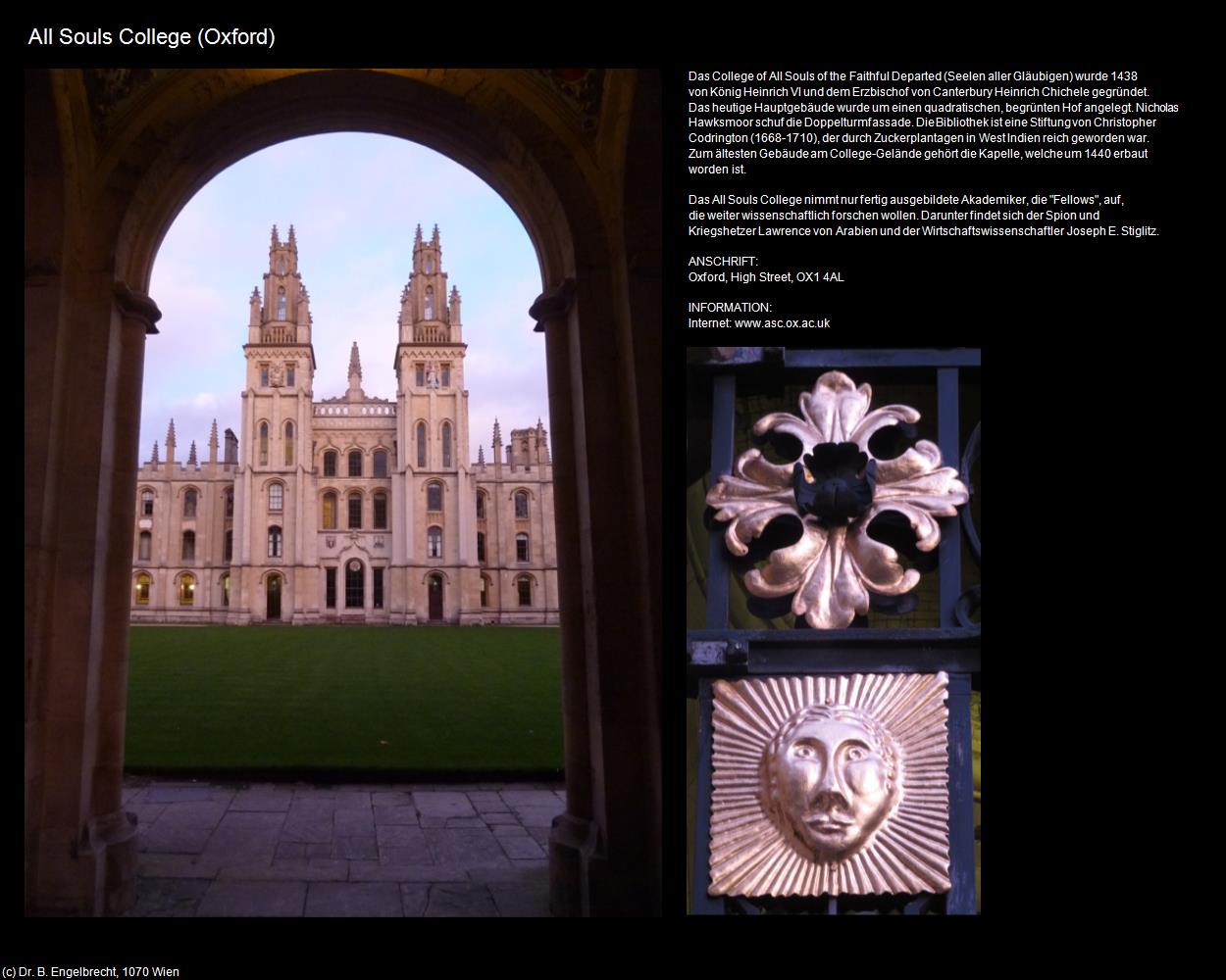 All Souls College (Oxford, England) in Kulturatlas-ENGLAND und WALES