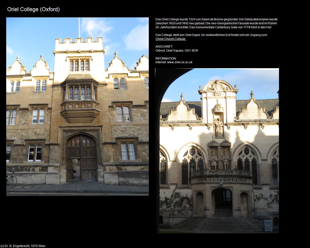 Oriel College (Oxford, England) in Kulturatlas-ENGLAND und WALES(c)B.Engelbrecht