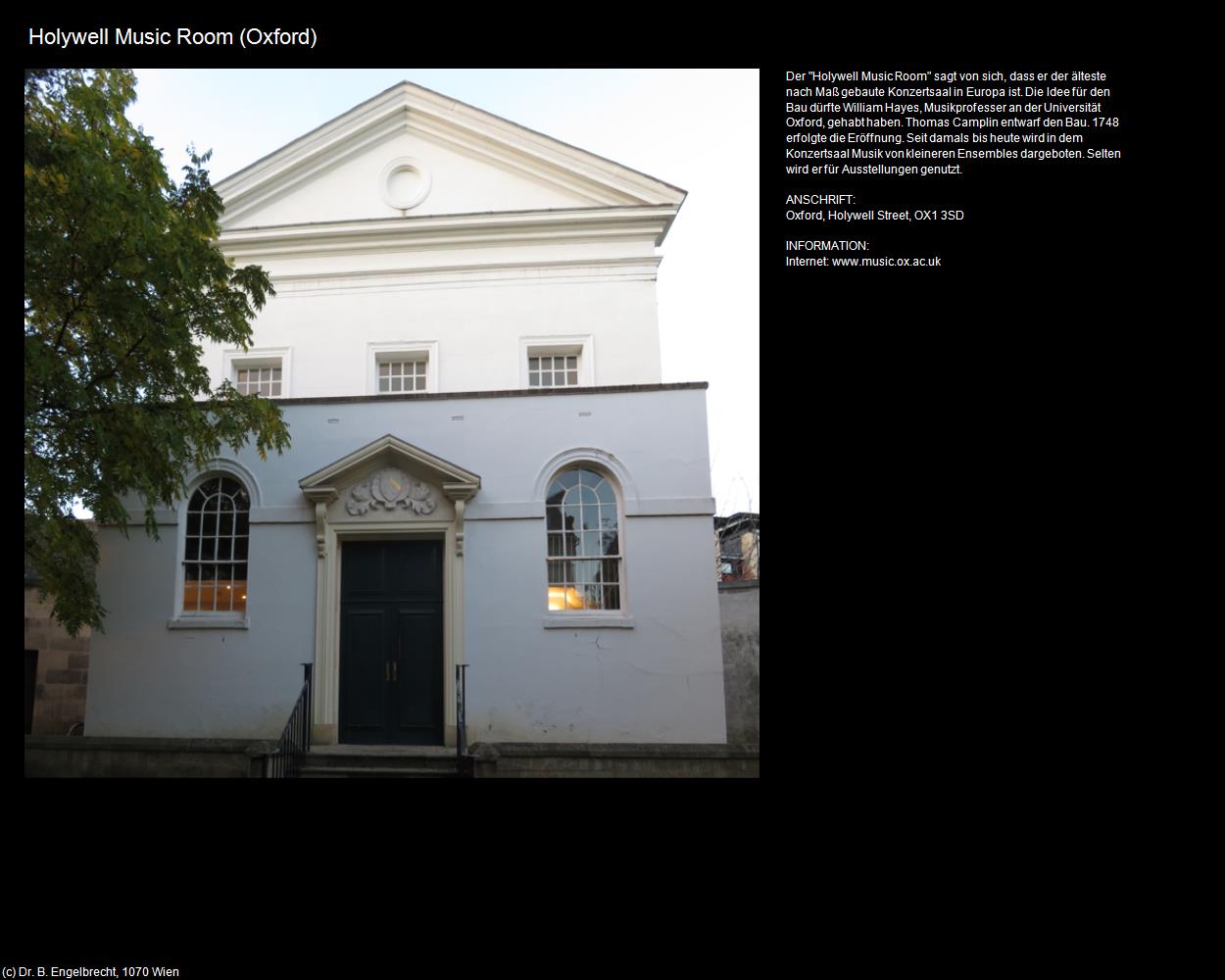 Holywell Music Room (Oxford, England) in Kulturatlas-ENGLAND und WALES