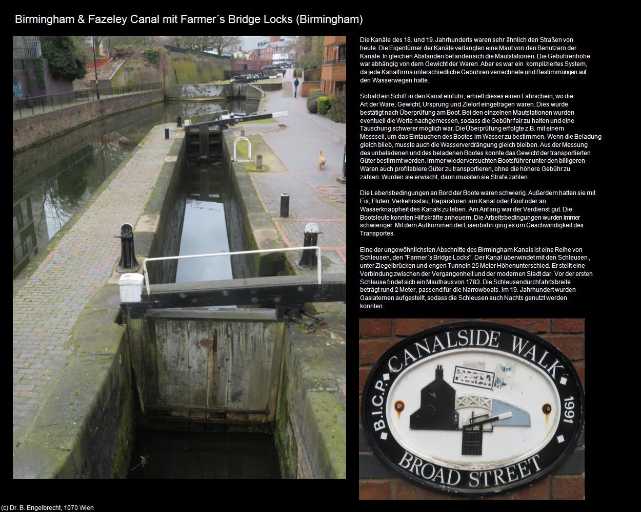 Birmingham & Fazeley Canal mit Farmer‘s Bridge Locks  (Birmingham, England) in Kulturatlas-ENGLAND und WALES