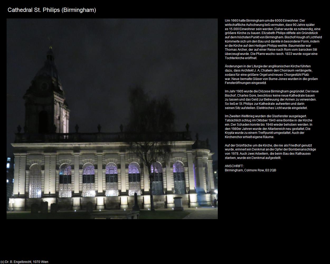 Cathedral St. Philips (Birmingham, England) in Kulturatlas-ENGLAND und WALES