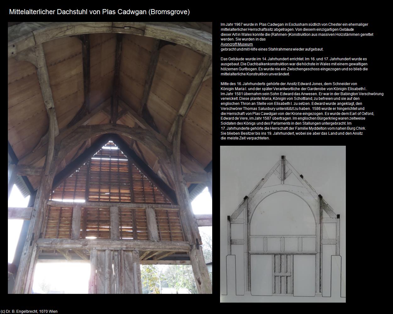 Mittelalterlicher Dachstuhl von Plas Cadwgan (Bromsgrove, England) in Kulturatlas-ENGLAND und WALES(c)B.Engelbrecht