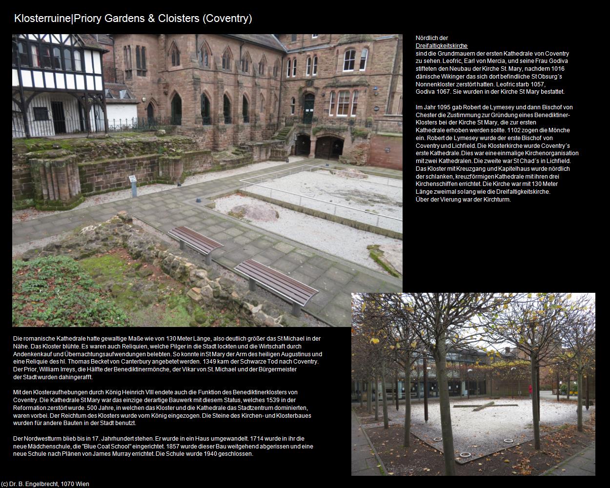 Klosterruine|Priory Gardens & Cloisters  (Coventry, England      ) in Kulturatlas-ENGLAND und WALES(c)B.Engelbrecht