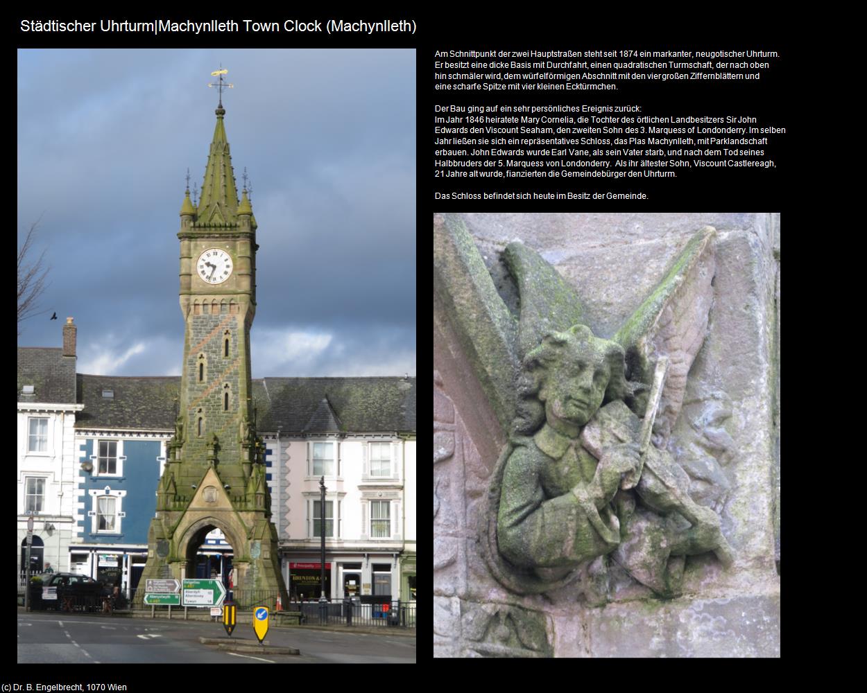 Städtischer Uhrturm  (Machynlleth, Wales) in Kulturatlas-ENGLAND und WALES