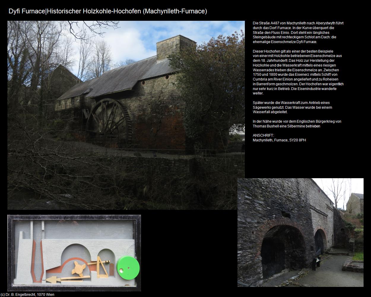 Historischer Holzkohle-Hochofen (Furnace) (Machynlleth, Wales) in Kulturatlas-ENGLAND und WALES