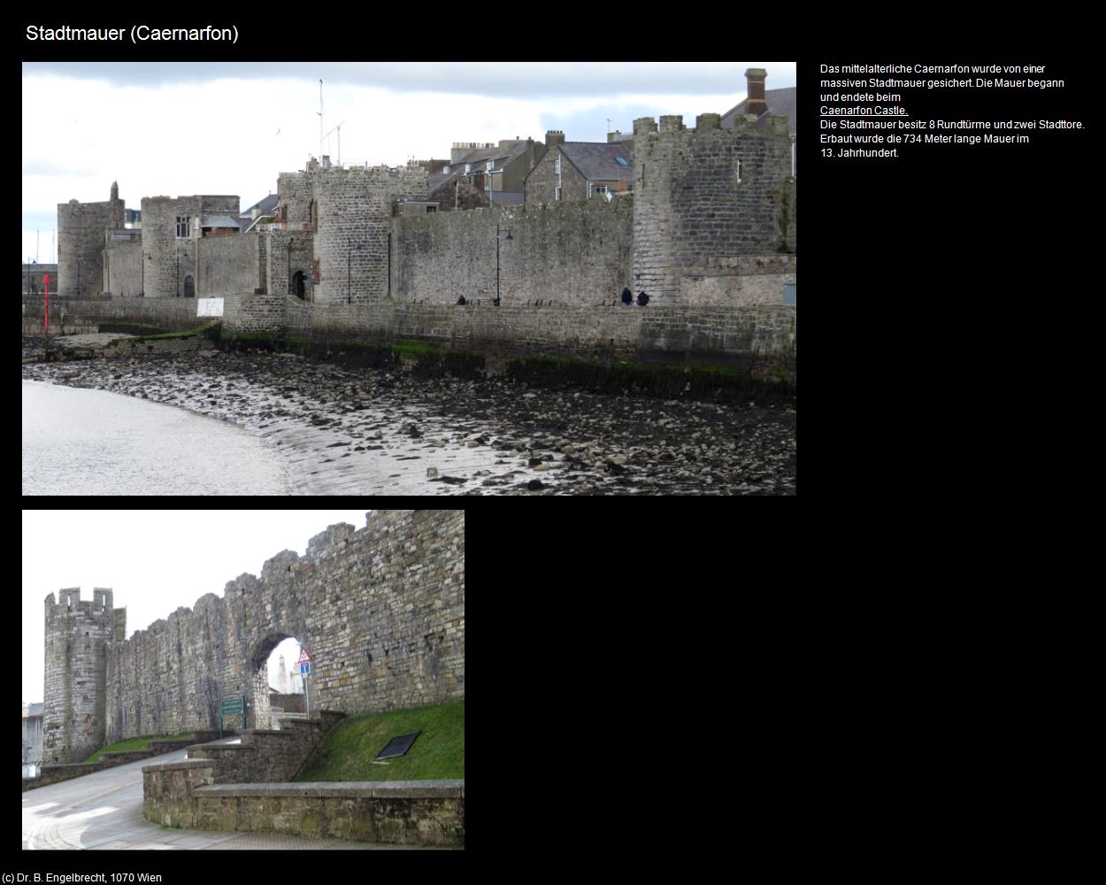 Stadtmauer  (Caernarfon, Wales) in Kulturatlas-ENGLAND und WALES(c)B.Engelbrecht