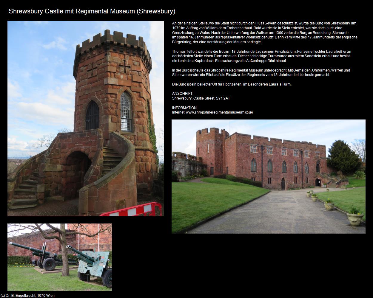 Shrewsbury Castle mit Regimental Museum  (Shrewsbury, England) in Kulturatlas-ENGLAND und WALES