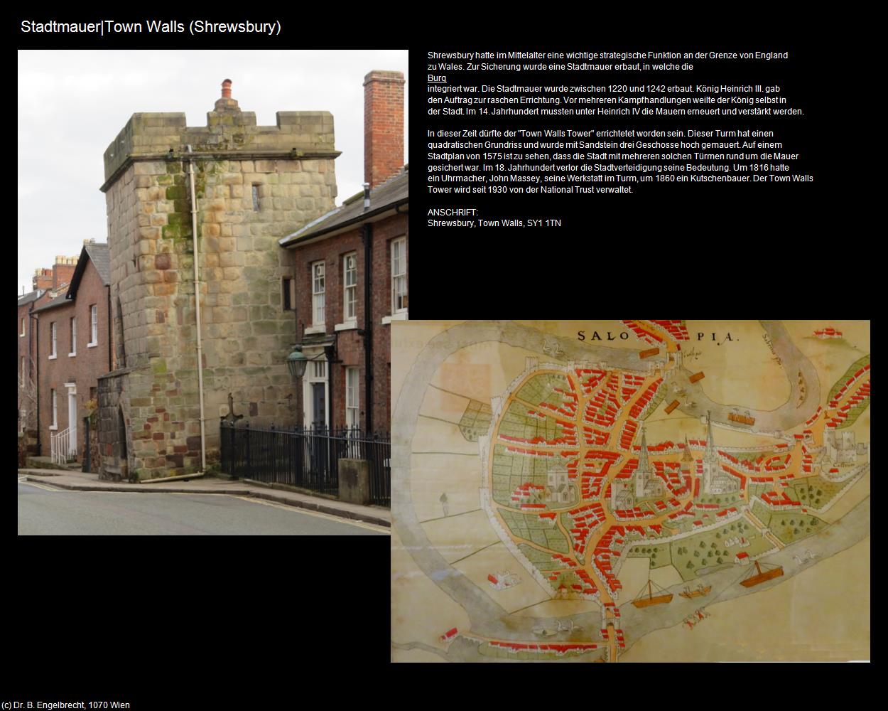 Stadtmauer|Town Walls  (Shrewsbury, England) in Kulturatlas-ENGLAND und WALES(c)B.Engelbrecht