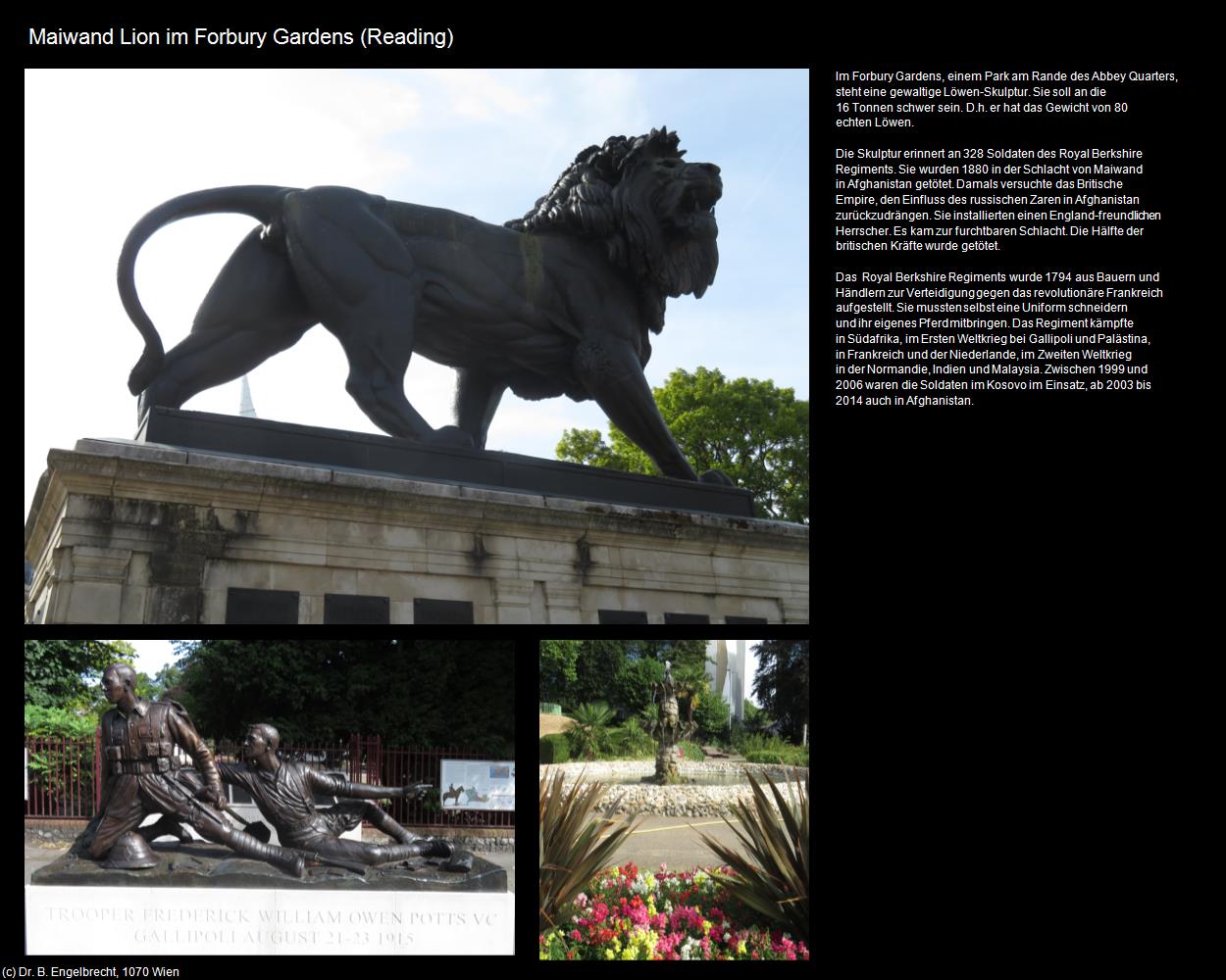 Maiwand Lion im Forbury Gardens  (Reading, England ) in Kulturatlas-ENGLAND und WALES