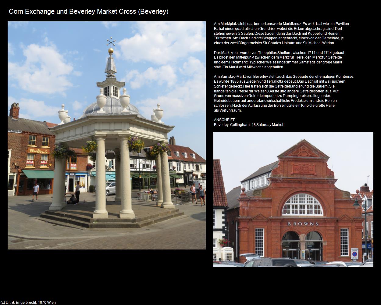 Corn Exchange und Beverley Market Cross (Beverley, England) in Kulturatlas-ENGLAND und WALES