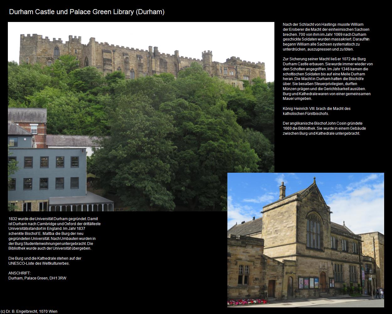 Durham Castle und Palace Green Library (Durham, England) in Kulturatlas-ENGLAND und WALES