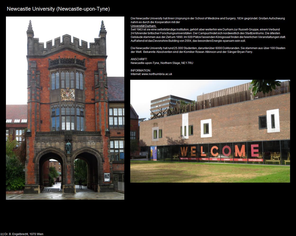 Newcastle University  (Newcastle-upon-Tyne, England) in Kulturatlas-ENGLAND und WALES(c)B.Engelbrecht