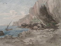 Thomas Ender und die Fregatte Austria (Gibraltar)