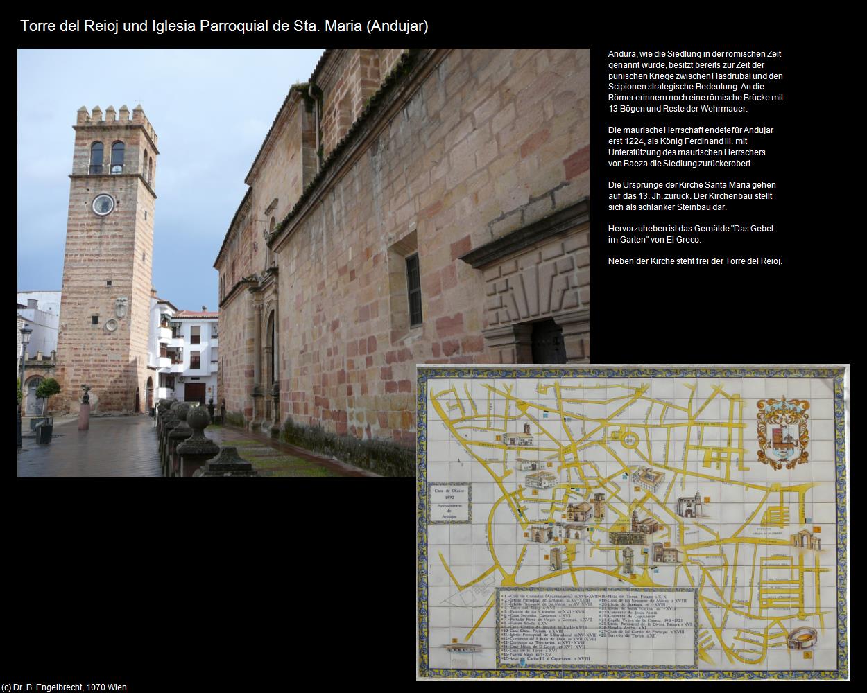 Torre del Reioj und Iglesia Parroquial de Sta. Maria (Andujar) in Kulturatlas-SPANIEN-ANDALUSIEN