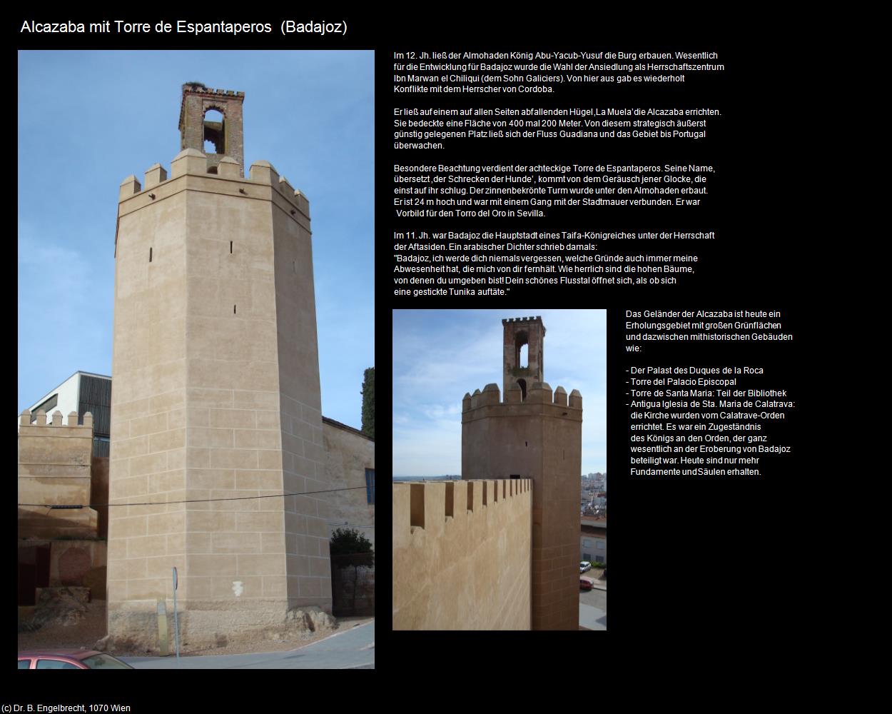 Alcazaba mit Torre de Espantaperos (Badajoz) in EXTREMADURA