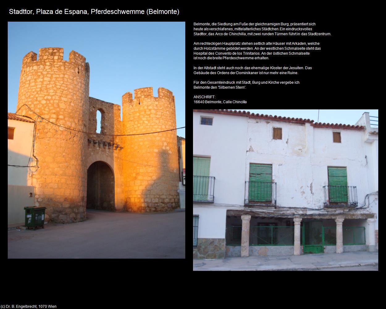 Stadttor,Plaza de Espana,Pferdeschwemme  (Belmonte (ESP-CM)) in Kulturatlas-SPANIEN-MITTE