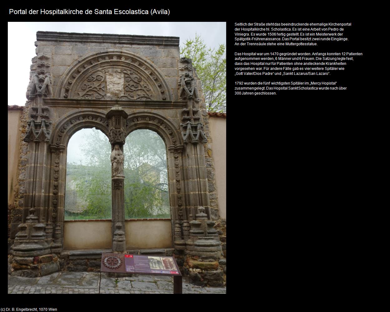 Portal der Hospitalkirche de Santa Escolastica (Avila (ESP-CL)) in Kulturatlas-SPANIEN-MITTE