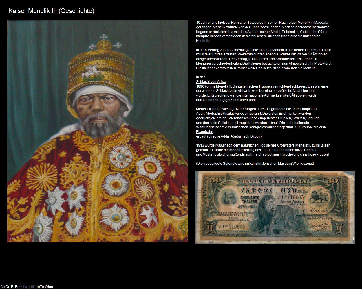 Kaiser Menelik II.  (+Geschichte) in Äthiopien(c)B.Engelbrecht
