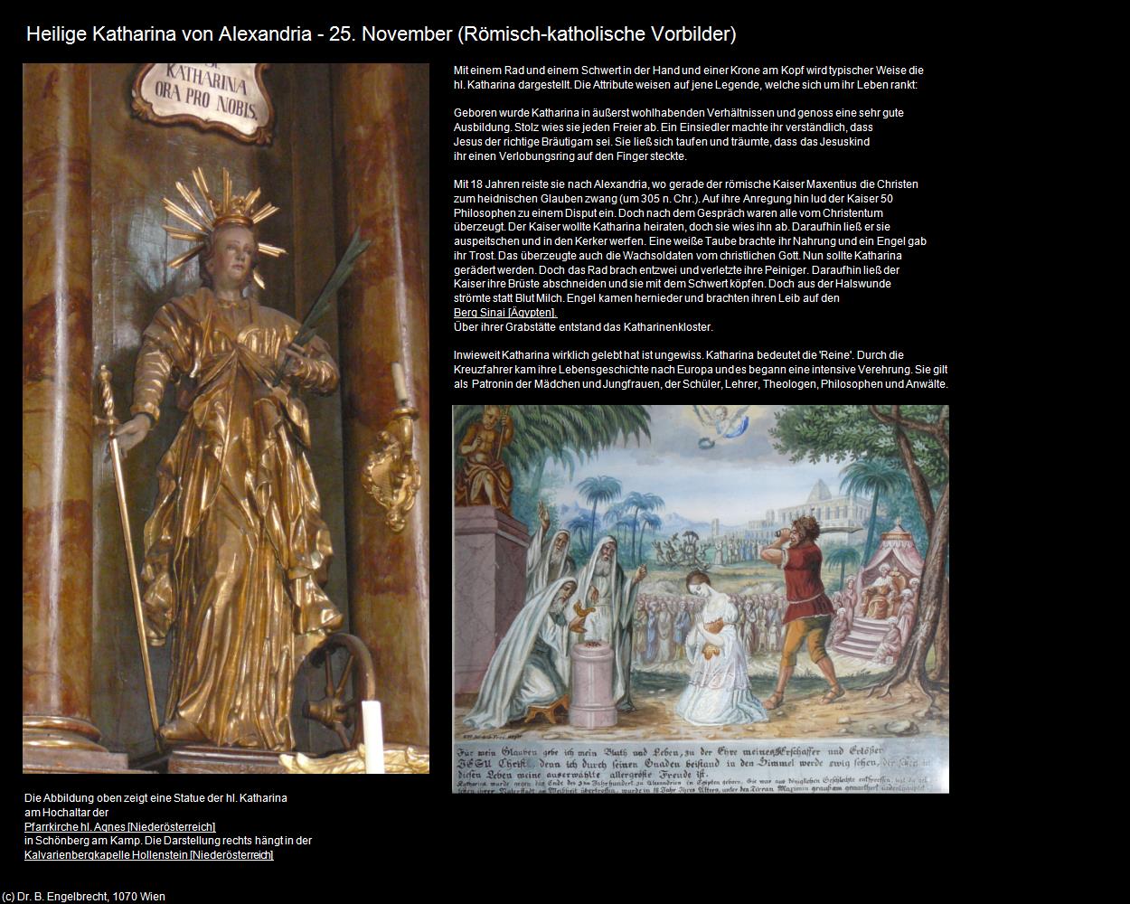 Hl. Katharina von Alexandria - 25. November (Römisch-katholische Heilige) in Leben-und-Arbeiten-einst(c)B.Engelbrecht
