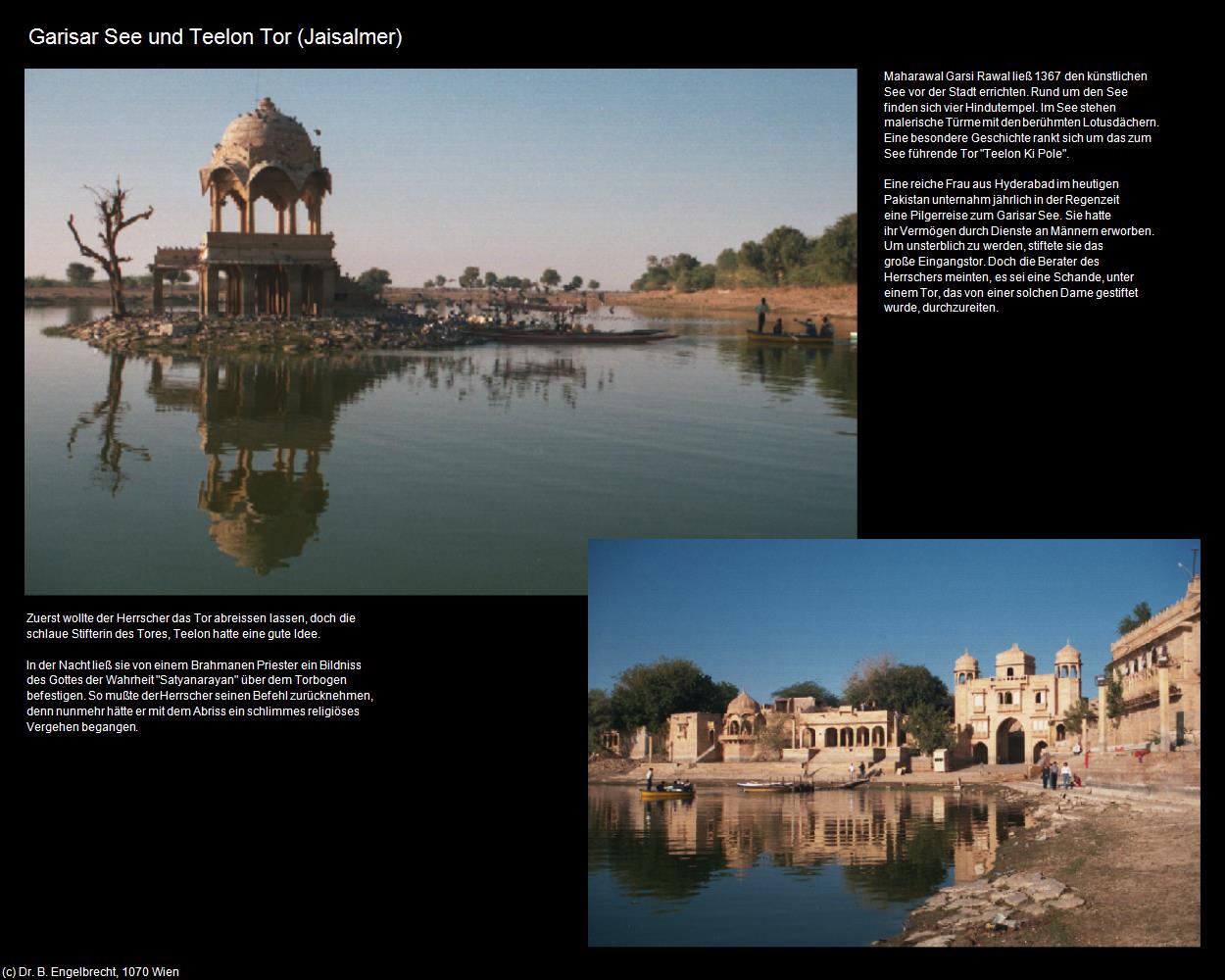 Gadisar See und Teelon Tor (Jaisalmer) in Rajasthan - das Land der Könige