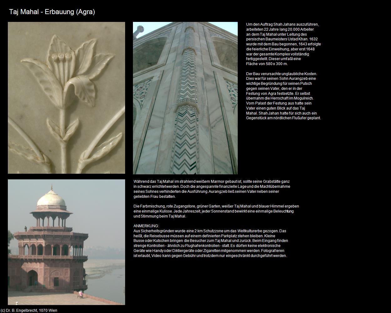 Taj Mahal - Erbauung (Agra) in Rajasthan - das Land der Könige