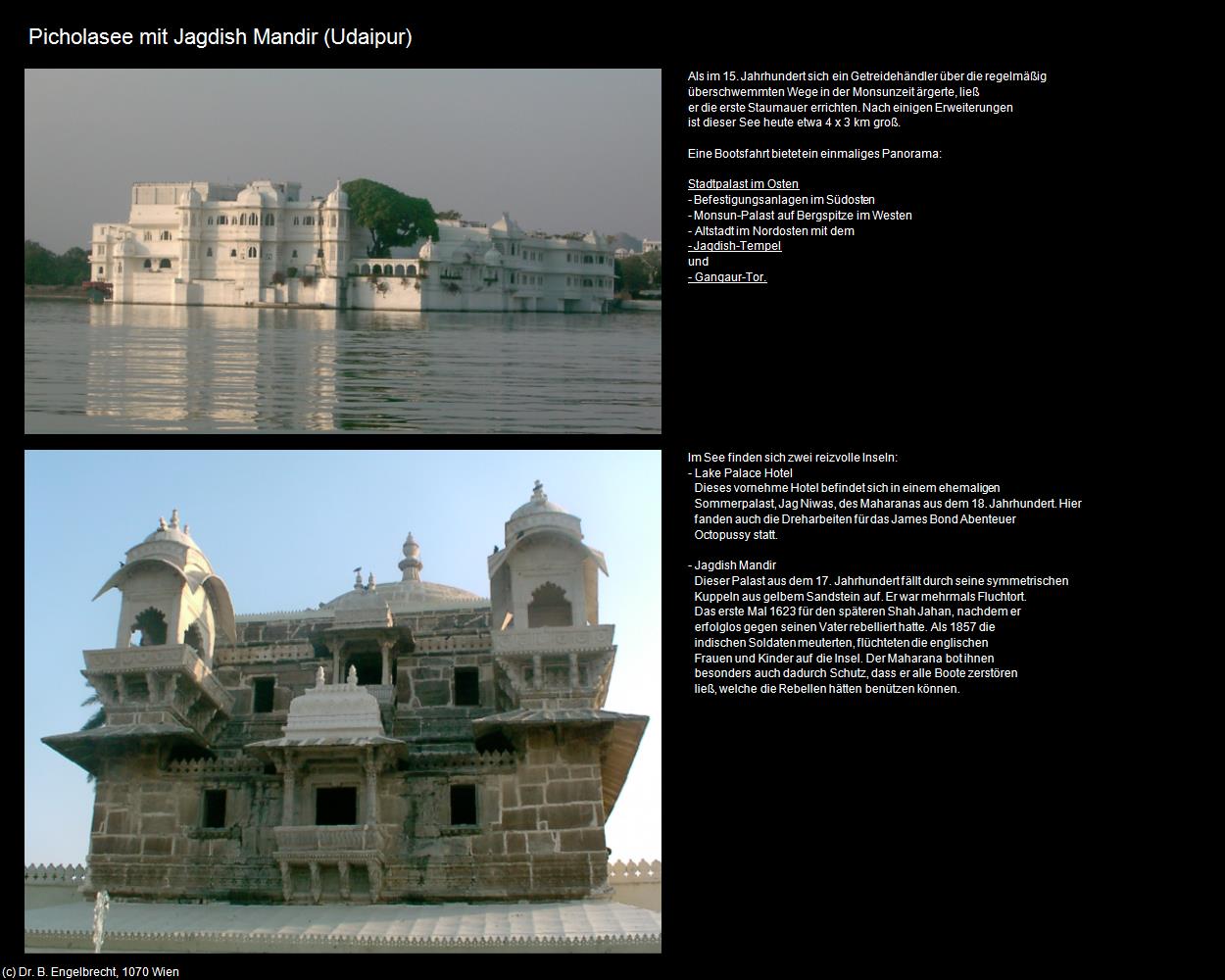 Picholasee mit Jagdish Mandir (Udaipur) in Rajasthan - das Land der Könige(c)B.Engelbrecht