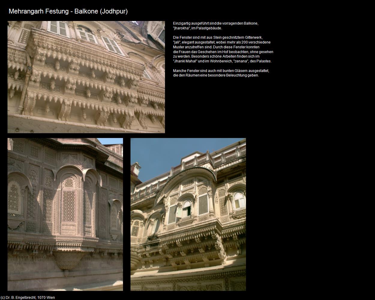 Mehrangarh Festung-Balkone (Jodhpur) in Rajasthan - das Land der Könige
