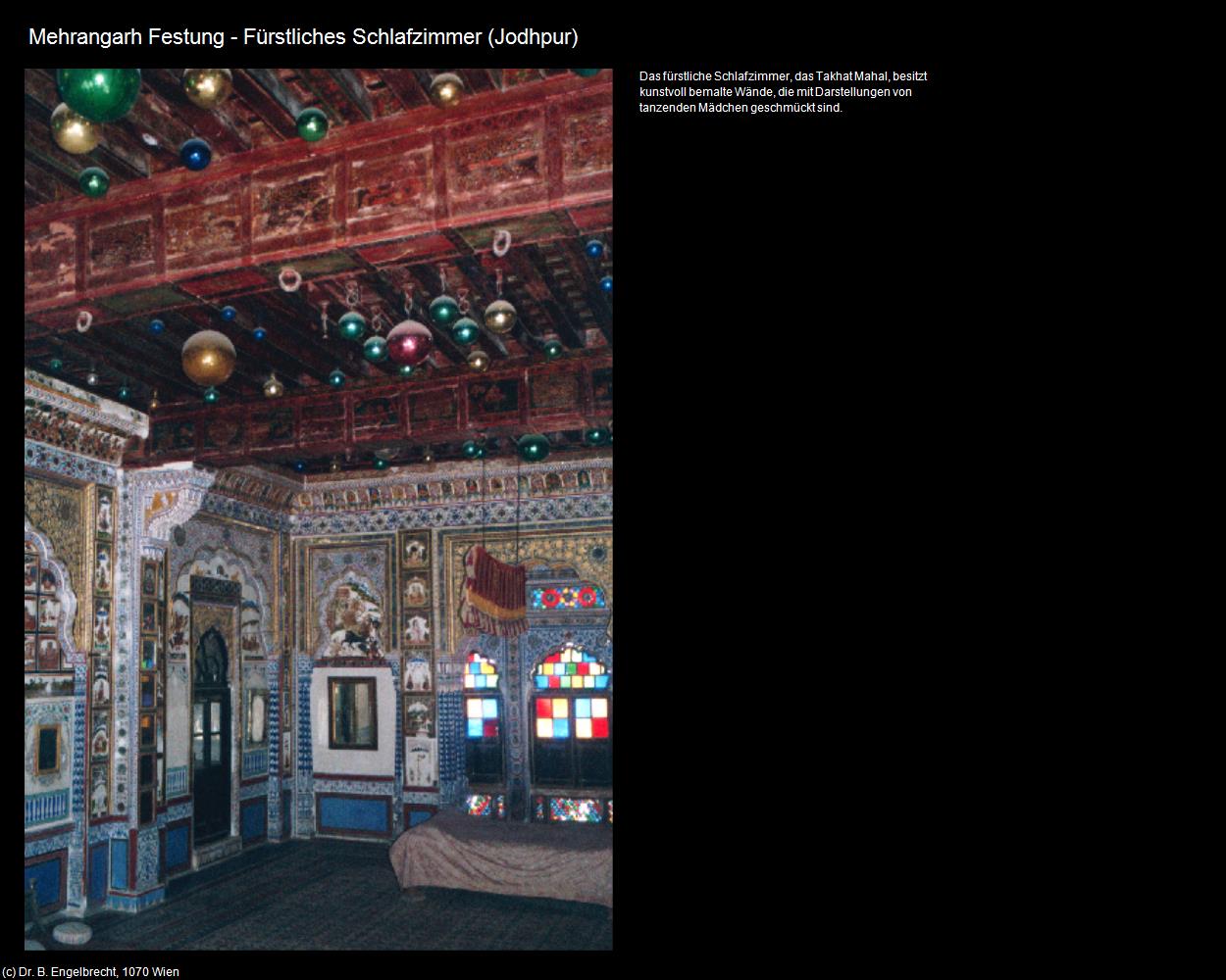 Mehrangarh Festung-Fürstliches Schlafzimmer (Jodhpur) in Rajasthan - das Land der Könige