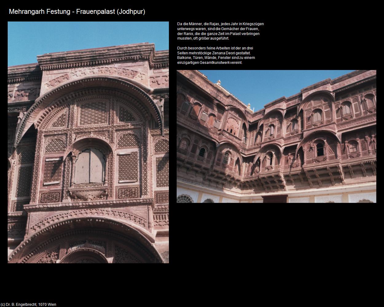 Mehrangarh Festung-Frauenpalast (Jodhpur) in Rajasthan - das Land der Könige