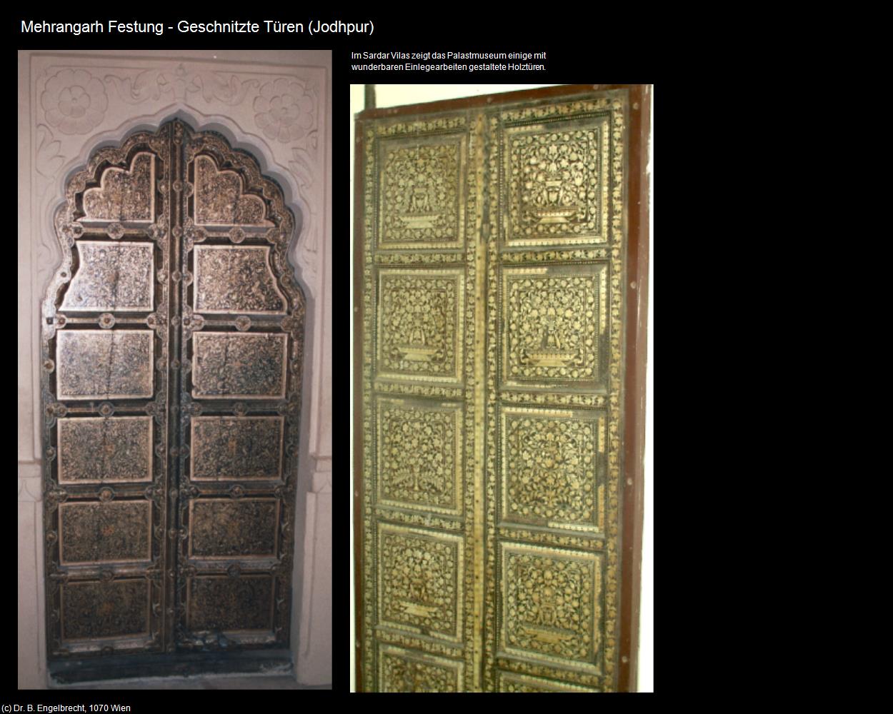 Mehrangarh Festung-Geschnitzte Türen (Jodhpur) in Rajasthan - das Land der Könige