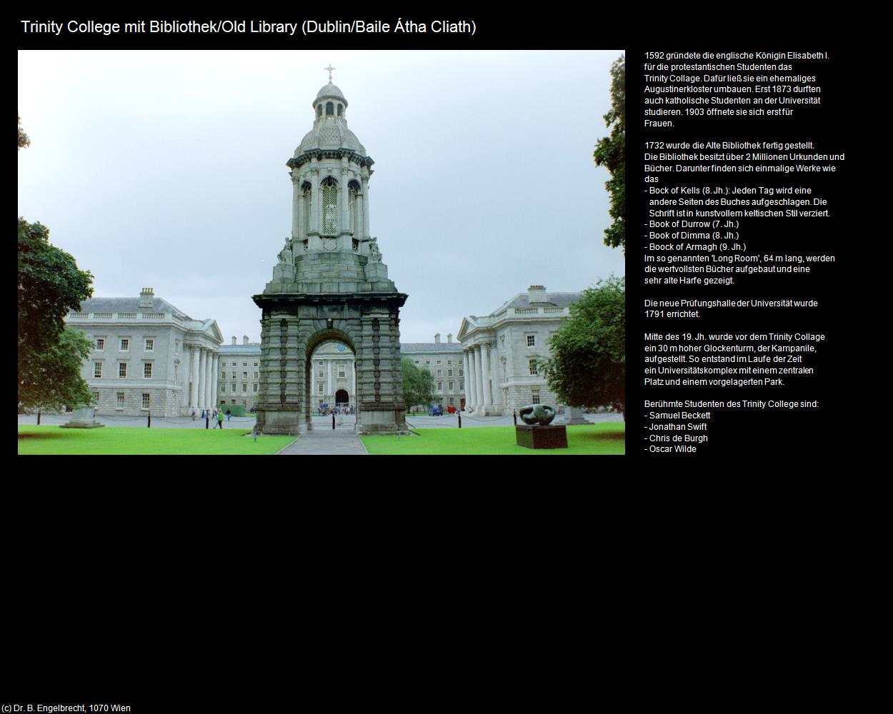 Trinity College mit Bibliothek (Dublin/Baile tha Cliath) in IRLAND-die grüne Insel