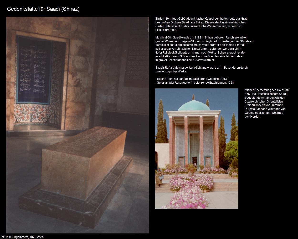 Gedenkstätte für Saadi  (Shiraz) in Iran