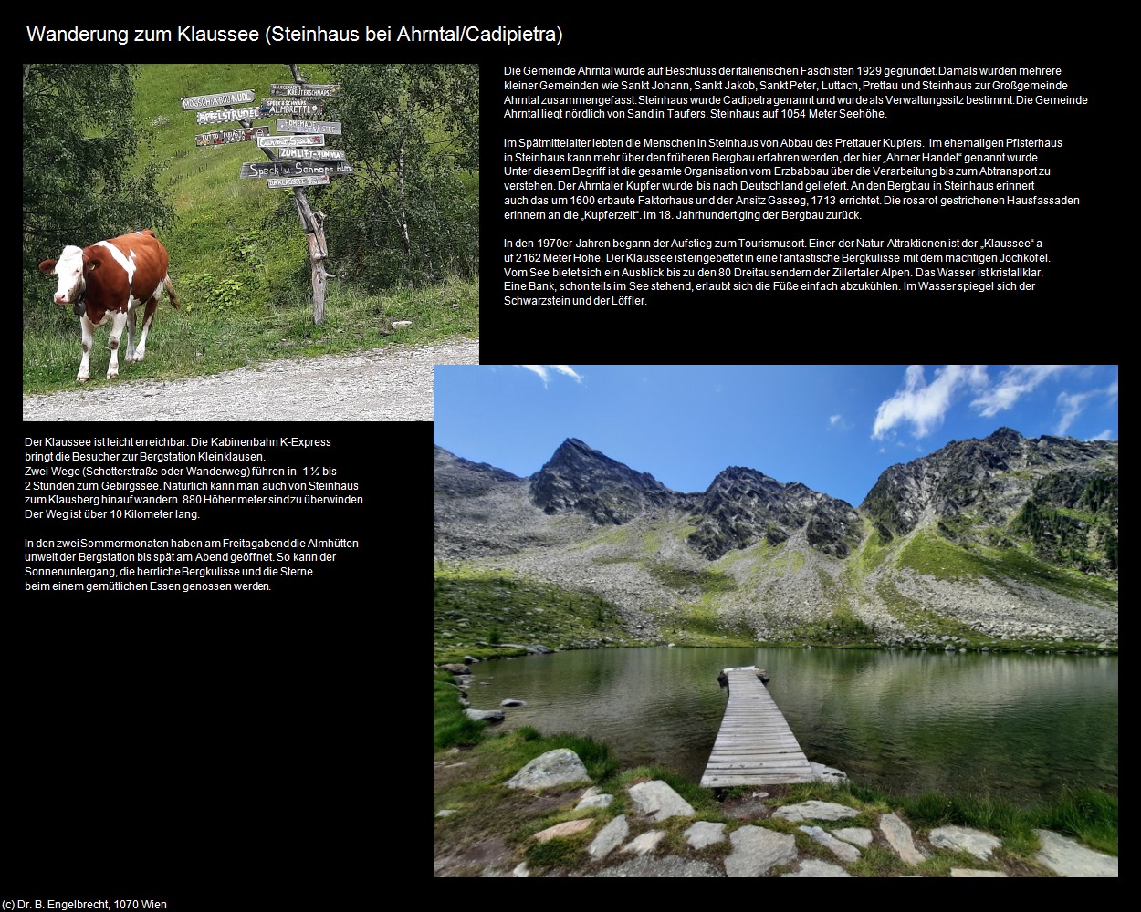 Wanderung zum Klaussee (Steinhaus bei Ahrntal/Cadipietra) in Kulturatlas-S&Uuml;DTIROL