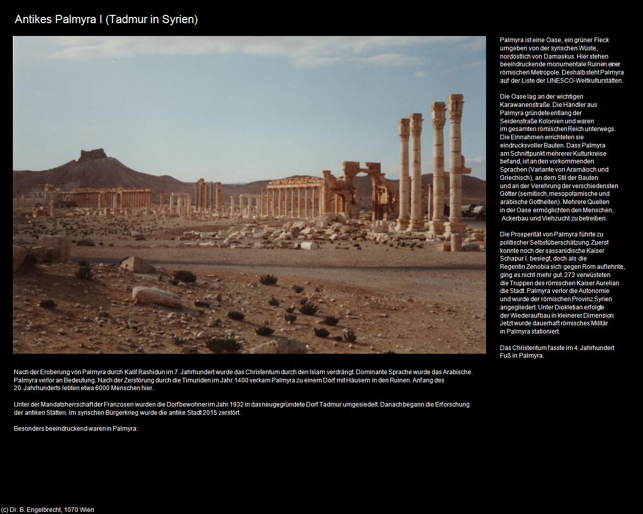 Antikes Palmyra I (Tadmur (SYR)) in Kulturatlas-JORDANIEN-SYRIEN-LIBANON