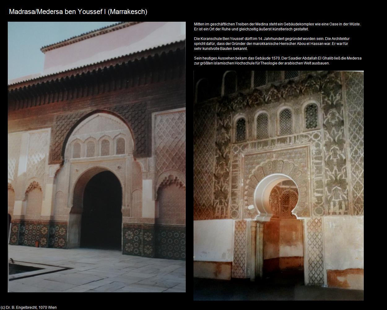 Madrasa/Medersa ben Youssef I (Marrakesch/Tamazight) in Kulturatlas-MAROKKO