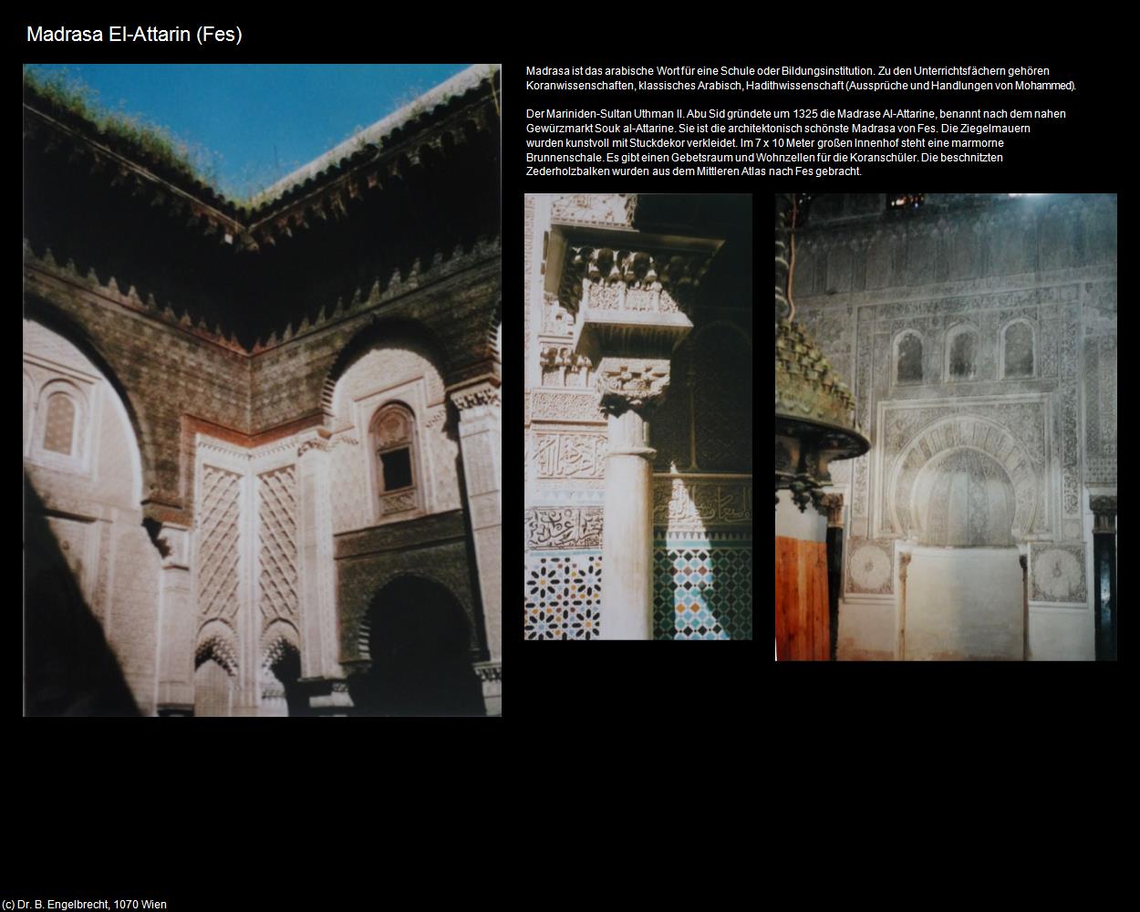 Madrasa El-Attarin (Fes) in Kulturatlas-MAROKKO