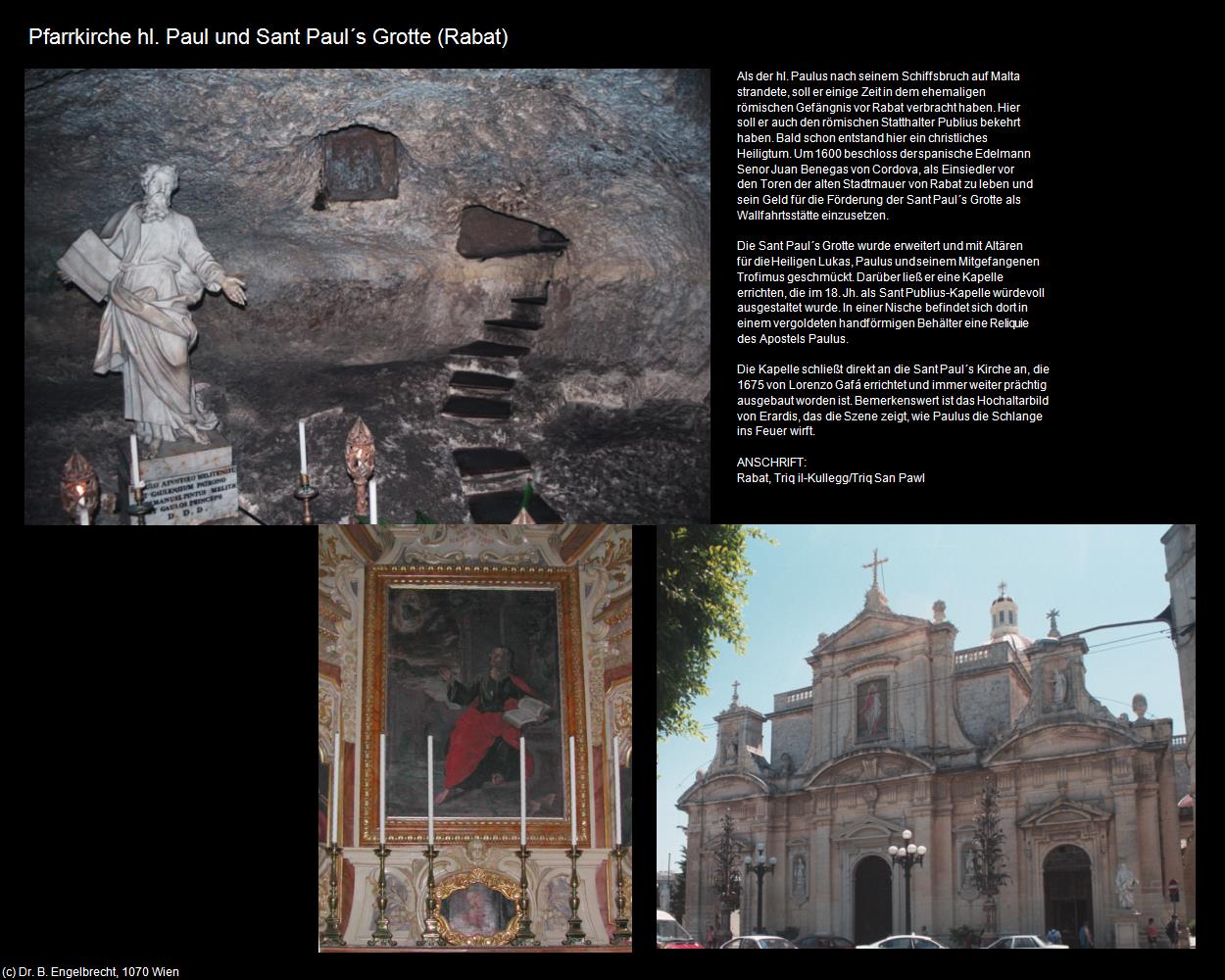 Pfk. hl. Paul und St. Paul's Grotte (Rabat) (Mdina und Rabat auf Malta) in Malta - Perle im Mittelmeer