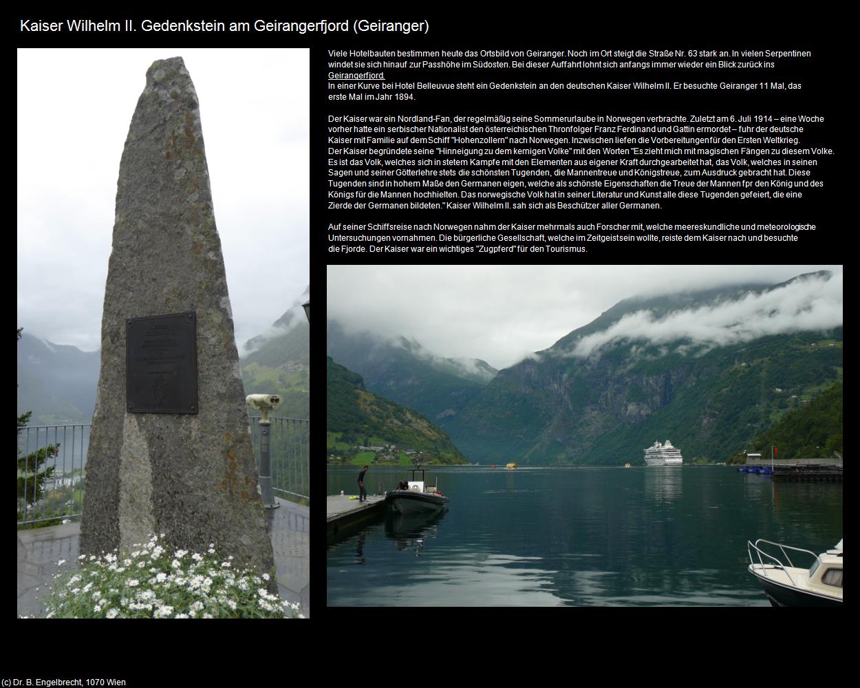 Kaiser Wilhelm II. Gedenkstein am Geirangerfjord (Geiranger) in Kulturatlas-REISE nach NORWEGEN(c)B.Engelbrecht
