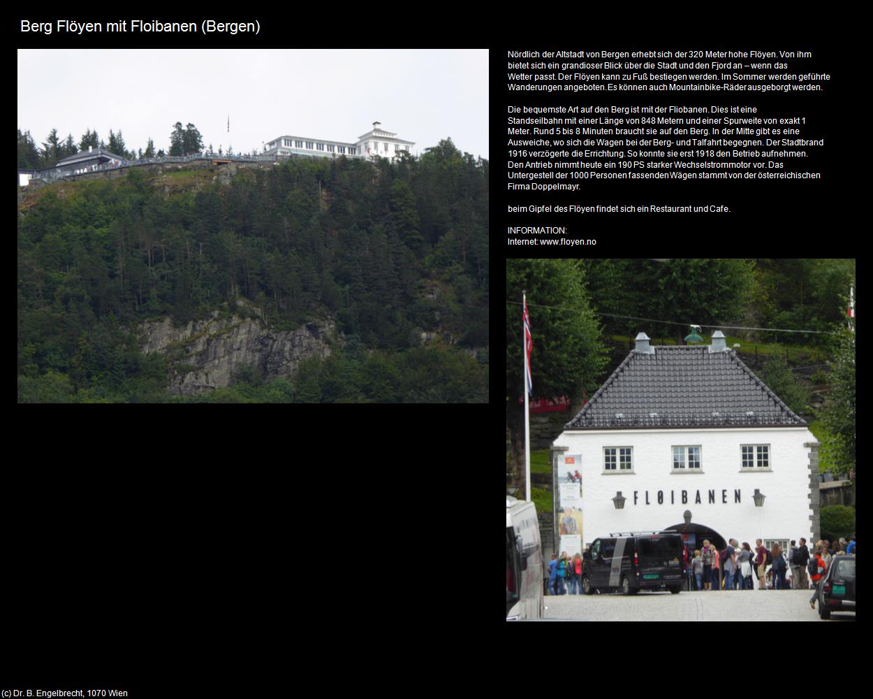 Berg Flöyen mit Floibanen (Bergen) in Kulturatlas-REISE nach NORWEGEN