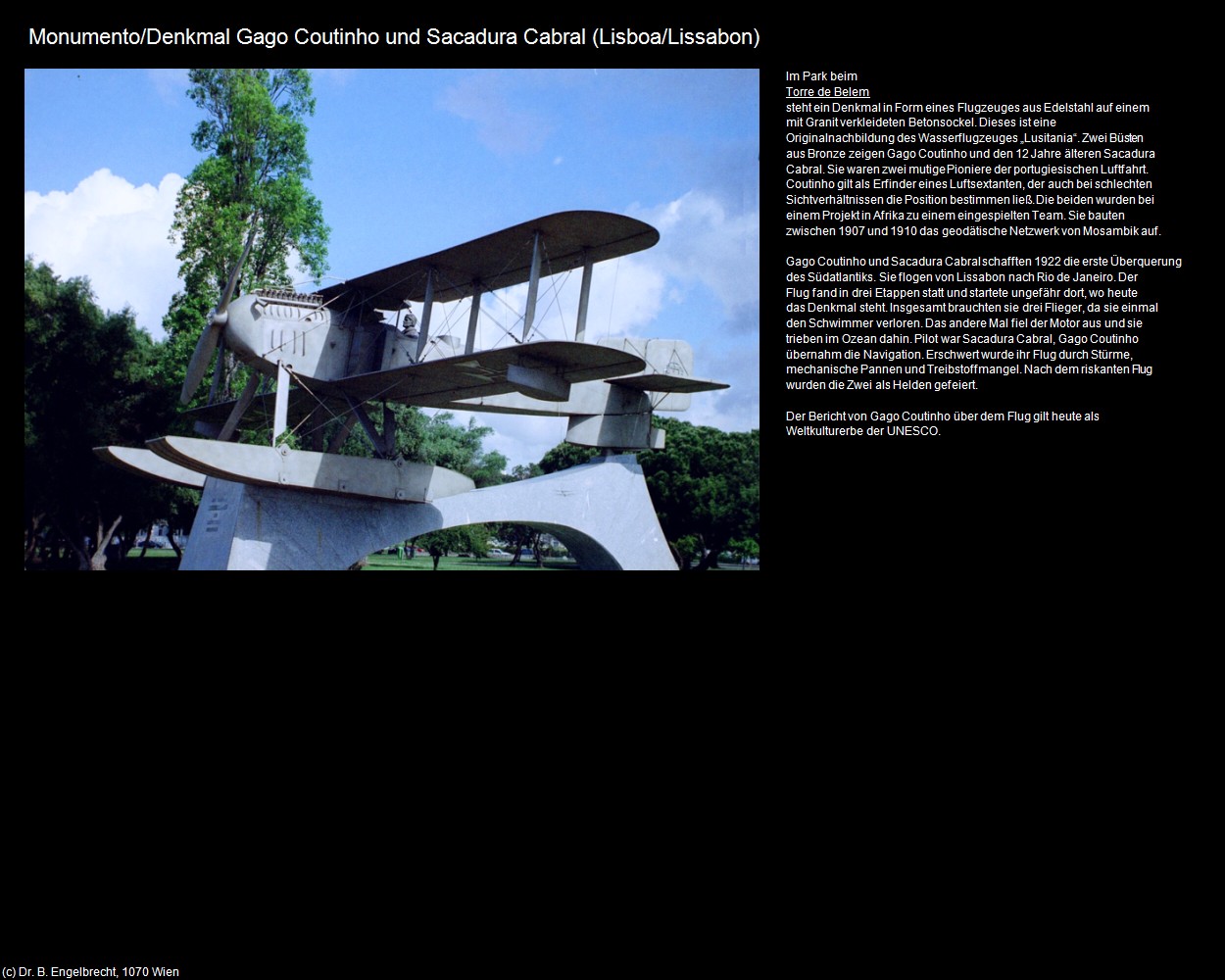 Denkmal Gago Coutinho und Sacadura Cabral (Lisboa/Lissabon) in Kulturatlas-PORTUGAL(c)B.Engelbrecht