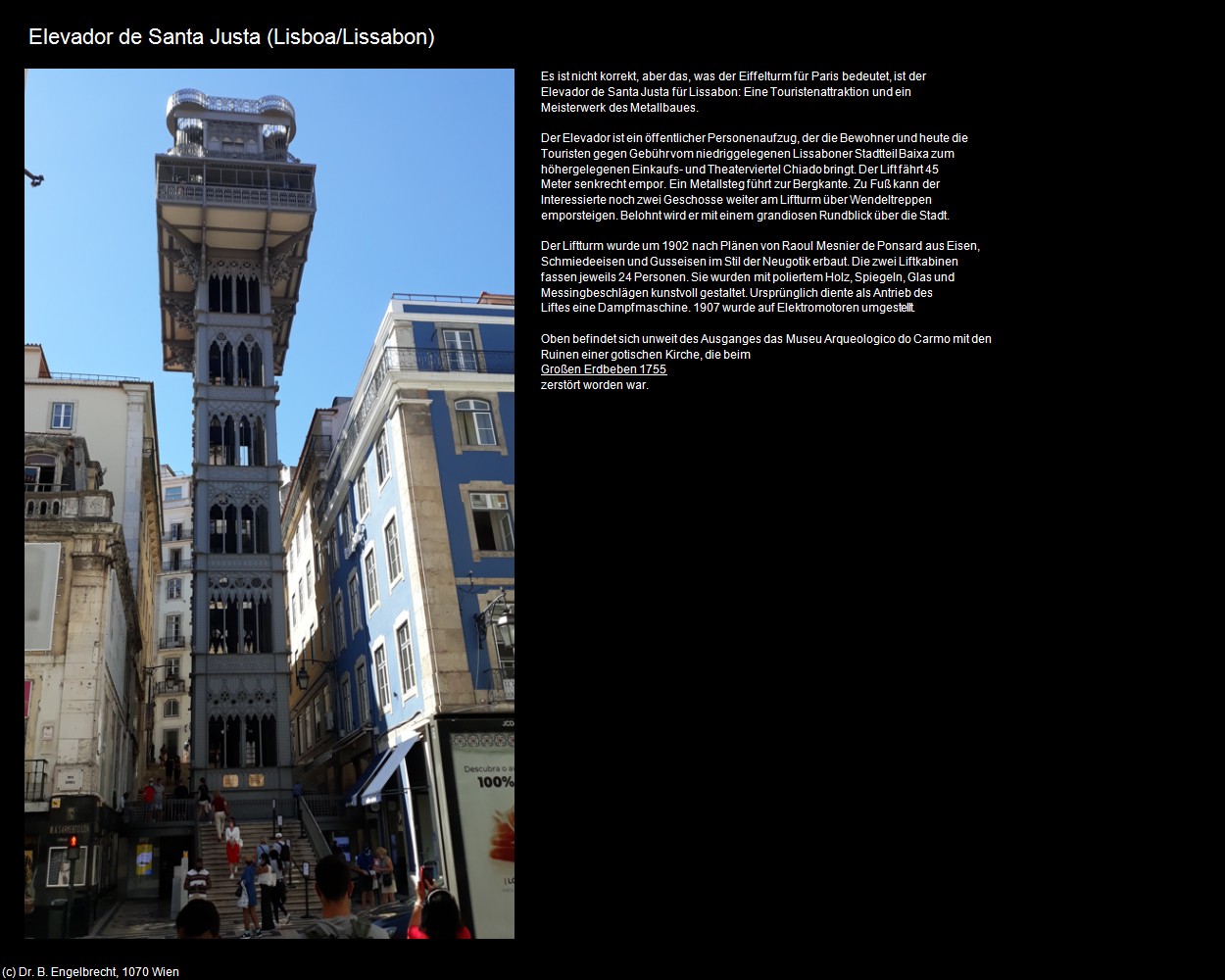 Elevador de Santa Justa (Lisboa/Lissabon) in Kulturatlas-PORTUGAL(c)B.Engelbrecht